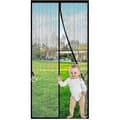 80 x 200 cm svart magnetisk mygggardin robust handsfree