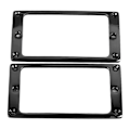 Miniatyrbillede 5 af 8: 2 stk. Elguitar Pickup Ram Zink Legering Flad Humbucker Pickup Monteringsring Dæksel 4x4mm Sort