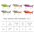 Miniatyrbilde 2 av 8: Robotfiske Agnsfisk Elektrisk agn USB-ladbare agn Leddet agn med LED-lys, hard agn fiskeutstyr