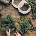 Miniatyrbillede 3 af 7: Kunstig Julekrans Rotting Dekorativ Hængende Krans til Yderdør Vindue Hylder Mantel