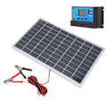 Miniatyrbild 5 av 8: 15W 18V polykristallin solpanel 12V/24V PWM Solar Controller 2st LED-lampa för bilar husbilar Fartygsbatteriladdare (20A)