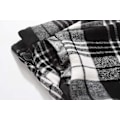 Miniatyrbilde 3 av 5: Varmt Tartan Ull Maxi Skjørt for Kvinner, Svart og Hvit, Plus Size Medium, Elastisk Midje, Midt-Kalv Lengde