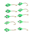 Miniatyrbilde 8 av 8: 10 Stykker Isfiske Jigger Med Hulling Vinter Jigging Lokker Mini Krok Tilbehør Grønn Padde Form