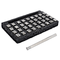 Miniatyrbillede 8 af 8: 36 stk Læder Stemplemønstre Antal Alfabet Punch Carving Craft DIY Værktøj 1. håndtag 6,5 mm