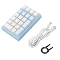 Miniatyrbild 1 av 8: 21 Tangenters Numerisk Knappsats RGB Bakgrundsbelyst Ergonomisk Liten Mekanisk Numpad Numeriskt Tangentbord för Laptop Dator Blå och Vit
