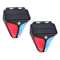 Miniatyrbillede 2 af 8: 2 stk. Solcelled Bevægelsessensor Alarm Advarselslys Lydalarm Lampe 4 Tilstande Vandafvisende til Hjem Have