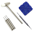 Miniatyrbild 1 av 5: Urband Remover Tool Kit Bärbar klocka Block Hammer Spring Bar Remover Pin Punch Set Blå