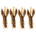 Miniatyrbilde 3 av 5: 4 stk. brune silikonfiskekreps lokker for ferskvann og saltvann (6#)