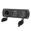 Miniatyrbillede 8 af 8: 3-i-1-laderudtag Panel Dobbelte USB-udtag Panel Cigarettænderudtag LED Digital Voltmeter til Lastbil Marine RV