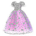 Pikkukuva 3 / 5: Elegantti Purppura Prinsessa Rapunzel -mekko Tytöille - Asuste Karnevaaliin, Promiin, Halloween-roolipeliin - Koko 3V