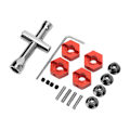 Pikkukuva 3 / 8: 14 mm kuusiokoloinen navakitti Alumiiniseos Universal Upgrade Hex Adapter ARRMA Senton 1/10 RC-autolle Punainen