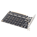 Miniatyrbillede 8 af 8: M.2 NVME SSD til PCIE X16 Adapter 4 Port Højhastighed 4x32Gbps Soft Raid Kort med individuel LED-indikator til computere