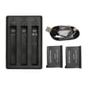 Action Camera Batterioplader 3 Slots Oplader til Insta 360 ONE X2 med Type C Ladekabel og 2 stk. Udskiftningsbatterier