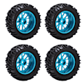 Miniatyrbillede 3 af 8: 4 stk RC bilgummidæk med blå nav V-form til WLtoys 144001 1/14 fjernstyret bil