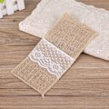 Miniatyrbillede 4 af 8: 10 stk Jute Spids-designede Gaffel- og Knivbestholder til Bryllupsdekoration