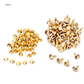 Miniatyrbillede 1 af 8: 50 stk 8MM Krystal Rhinestone Dekorative Nitter DIY Læder Sko Tøj Knapper (Gul Krystal)