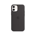 Silikone iPhone 12 Mini Cover med MagSafe - Beskyttende Stødsikkert Cover Sort Black
