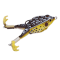 Miniatyrbillede 2 af 8: Froske-agn Blødt Silikon Kunstigt Thunder Frog Agn Fiske-agn med Dobbelt Propellerfødder Sort Gul