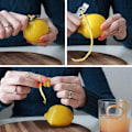 Miniatyrbillede 2 af 7: Citronrivejern i rustfrit stål Tandformet citronskaler med kanal kniv