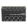 Miniatyrbillede 2 af 8: 4-kanals Mixer AC 100V‑240V Sort Ultra Lav Støj 4-kanals Kompakt Mixer til Guitarer Bas Keyboard EU Stik
