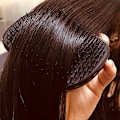 Miniatyrbild 5 av 5: Compact Styler Hårborste Bärbar Hög Elasticitet Detangling Hårborste för Frisör Kvinnor Safirblå