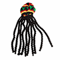 Miniatyrbillede 7 af 8: Dreadlocks paryk hue Andas strikket baskerhat med lang sort dreadlocks paryk til sommer vinter halloweenfest