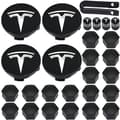 Wheel Hub Caps, Tesla Hub Caps Center Caps Compatible with Tesla Model 3, Model Y, Model S, Model X, silver logo