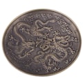 Miniatyrbillede 4 af 8: Zinklegering røgelsesbrænder holder dragemønster røgelsesfad til soveværelse tempel (bronze)