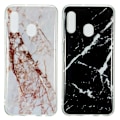 Miniatyrbild 1 av 3: Komfort & Skydd Galaxy A20e med Marmor-skal! Vit Vit