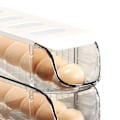 Miniatyrbild 5 av 8: 3PCS Äggbehållare för kylskåp Plast Stapelbar Automatisk Rullande Ägghållare Förvaringslåda för Hushåll Vit