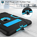 Miniatyrbild 6 av 7: Cantis- case för ipad 9:e generationen/iPad 8:e generationen/iPad 7:e generationen, tunt, kraftigt stötsäkert, robust case med inbyggt A1-black+blue