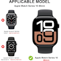 Miniatyrbild 2 av 5: 2-pack skärmskydd för Apple Watch Series 10 46 mm, Ultratunt Härdat Glas Skärmskydd för iWatch S