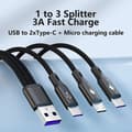 Miniatyrbild 5 av 5: Multi USB C Splitterkabel, USB A till dubbel Type-C + Micro USB
