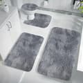 4-pack Badrumsmatta – Supermjuk Mikrofiber Halkfri Matta, Absorberande & Tjock, För Badrum & Kök grå