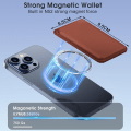 Miniatyrbild 5 av 5: Apple 14 iPhone15 MagSafe plånbok magnetiskt kortfodral Läder PU starkt magnetiskt kortfodral