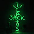 Miniatyrbild 1 av 5: IC Cactus Jack Neonljusskylt Gröna Ord Neonljusskylt Väggkonst Neonljus För Rap Pratar West Coast Light Up Hängskylt för Sovrum Hem Bar Pub Fest