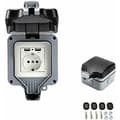 Miniatyrbild 2 av 7: Dubbelt USB-vägguttag - KCVV - IP44 vattentätt - Säkerhetskapsling - 16A - 220V-250V