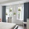 Miniatyrbild 8 av 9: Set med 2 Macrame Hängande Korg Bomullsrep Hängande Korg Blomkruka Växthållare Hängare för Inomhus Utomhus Tak