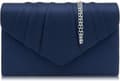 Damkoppling, elegant mocka aftonväska, blå, crossbody