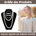 Miniatyrbild 2 av 5: Imiterat pärlhalsband, vitt pärlhalsband, 150 cm långt pärlhalsband, 1920-tals Gatsby kostymtillbehör långt pärlhalsband, festbröllop