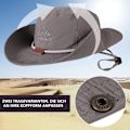Miniatyrbild 4 av 6: Fiskehatt för män, hopfällbar UV-skydd, andningsbar booniehatt med haksnöre, hinkhatt, safarihatt, vandringshatt, fiskehatt, solhatt, utomhus