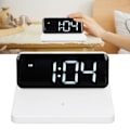 Miniatyrbild 1 av 8: Väckarklocka Trådlös Laddare Vit USB Utmatningsgränssnitt Snabbladdning LED-display Justerbar Volym Elektronisk Utrustning