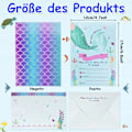 Miniatyrbild 3 av 5: VULAVA 12x glitter INBJUDNINGSKORT för fester och barnfödelsedagar - färgglad sjöjungfrudesign är INBJUDAN för flickor pojkar barn för