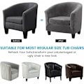 Miniatyrbild 4 av 5: 2 stycken tubstolsskydd, uppgraderad 2-i-1-design stretch sammet fåtölj sofföverdrag med dynöverdrag, halkfria clubhinkstolar soffa