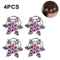 Miniatyrbild 2 av 5: 4 st Rhinestone-utsmyckningar Flatback-knappar Smycken Blomkristall Tillbehör för Hantverk DIY Smyckestillverkning Bröllopsdekoration vit