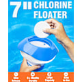 Miniatyrbild 2 av 5: 7 tums pool klor flytande - stor kapacitet flytande klor dispenser för 1 & 3 tums klor tabletter pool flytande med justerbar frisättning för