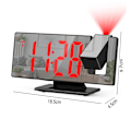 Miniatyrbild 2 av 5: Digital väckarklocka, projektionsväckarklocka för tunga sovare, digital klocka för sovrum med stor LED-skärm, 12/24H, USB-laddningsport, snooze,