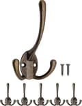 Pikkukuva 1 / 6: Zk Antiikkiset vaatekoukut, pyyhekoukut, vaatekoukut, hattukoukut, messinki pronssi design seinäkoukut, vintage maalaistalo vintage, 5 kpl:n setti