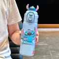 Isolert krus, vannkopp, dobbel drikkekopp, egnet for høye jenter og barneskolebruk Blå Stitch