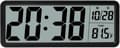 Silent Digital Wall Clock with Date/Time/Temperature Large Display Versatile Battery/USB Powered 8 Inch Large LCD Screen Clock with 12/24H Mounted